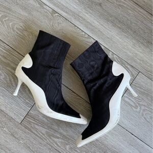 Jimmy Choo / Marine Serre Black and White Heeled Boots